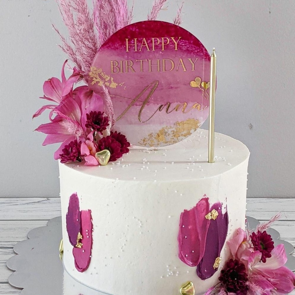 Personalized custom made acrylic cake topper
